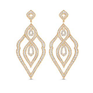 2.38 TCW Round Moissanite Diamond Chandelier Earrings - farrellouise