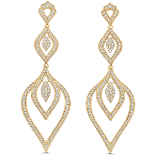 2.52 TCW Round Moissanite Diamond Chandelier Earrings - farrellouise