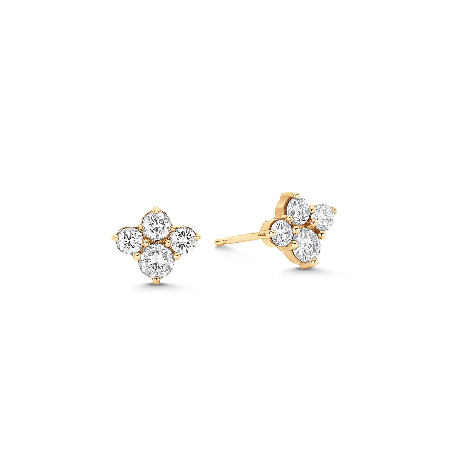 1.03 TCW Round Moissanite Diamond Cluster Stud Earrings - farrellouise
