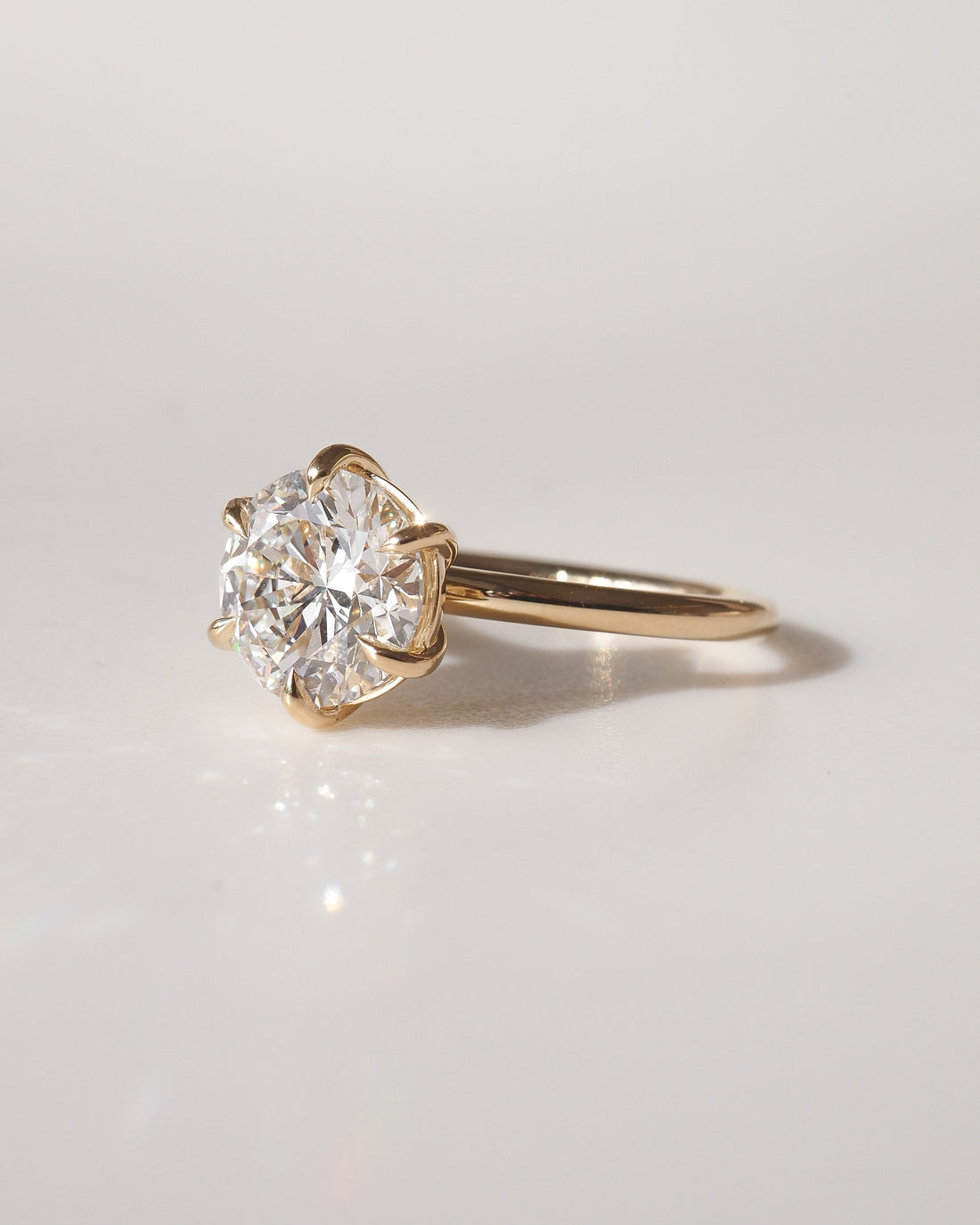Edna - Round Cut Lab Diamond Six-prong Engagement Ring