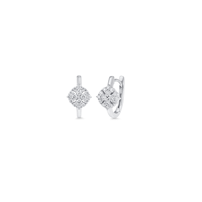 0.42 TCW Round Moissanite Diamond Huggie Earrings - farrellouise
