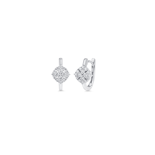 0.42 TCW Round Moissanite Diamond Huggie Earrings - farrellouise