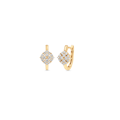 0.42 TCW Round Moissanite Diamond Huggie Earrings - farrellouise
