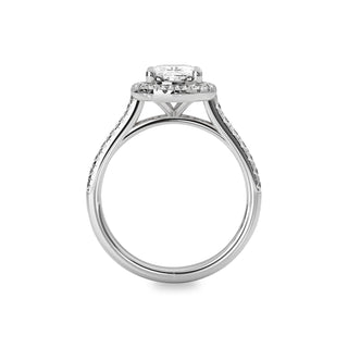 2.40 CT Oval Moissanite Halo Pave Setting Engagement Ring - farrellouise