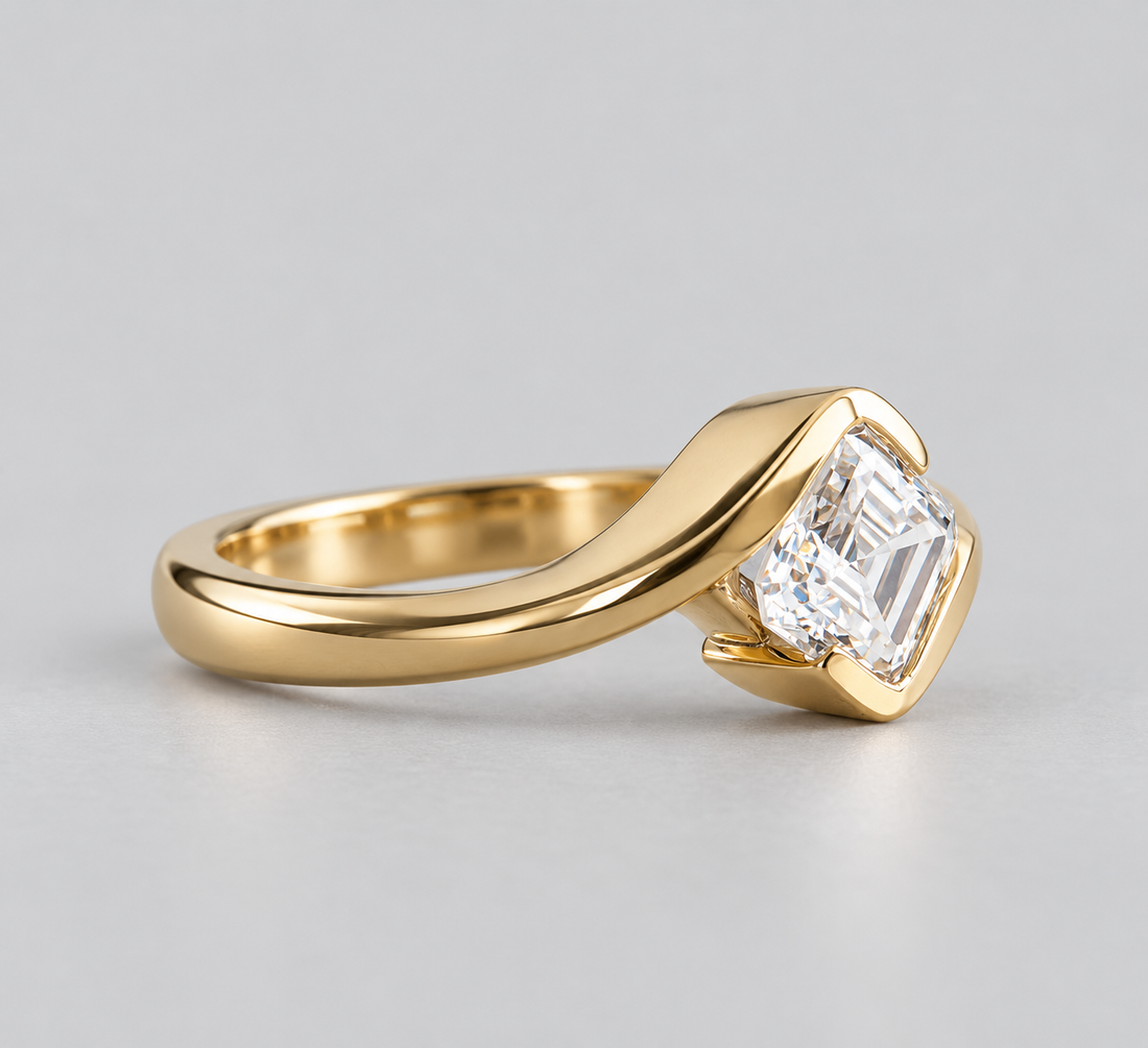 Gerty - Asscher Cut Lab Diamond Rapture Engagement Ring