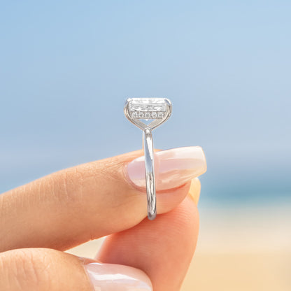 3.0 CT Radiant Moissanite Hidden Halo Engagement Ring - farrellouise