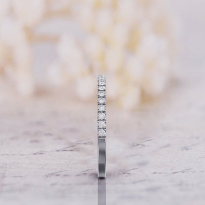 0.40 TCW Round Moissanite Half Eternity Wedding Band - farrellouise