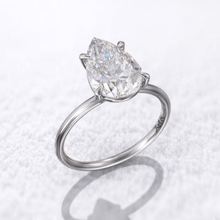 2.50 CT Pear Moissanite Solitaire Engagement Ring - farrellouise