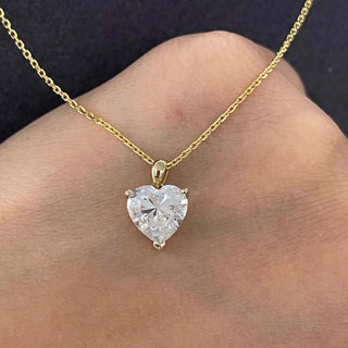 1.0 TCW Heart Moissanite Diamond Solitaire Necklace - farrellouise