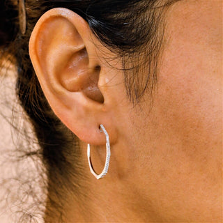 0.40 TCW Round Moissanite Diamond Hoop Earrings - farrellouise