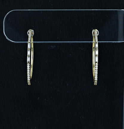 0.40 TCW Round Moissanite Diamond Hoop Earrings - farrellouise