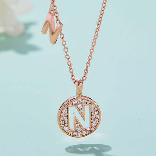 Customized "N" Letter Moissanite Diamond Necklace - farrellouise