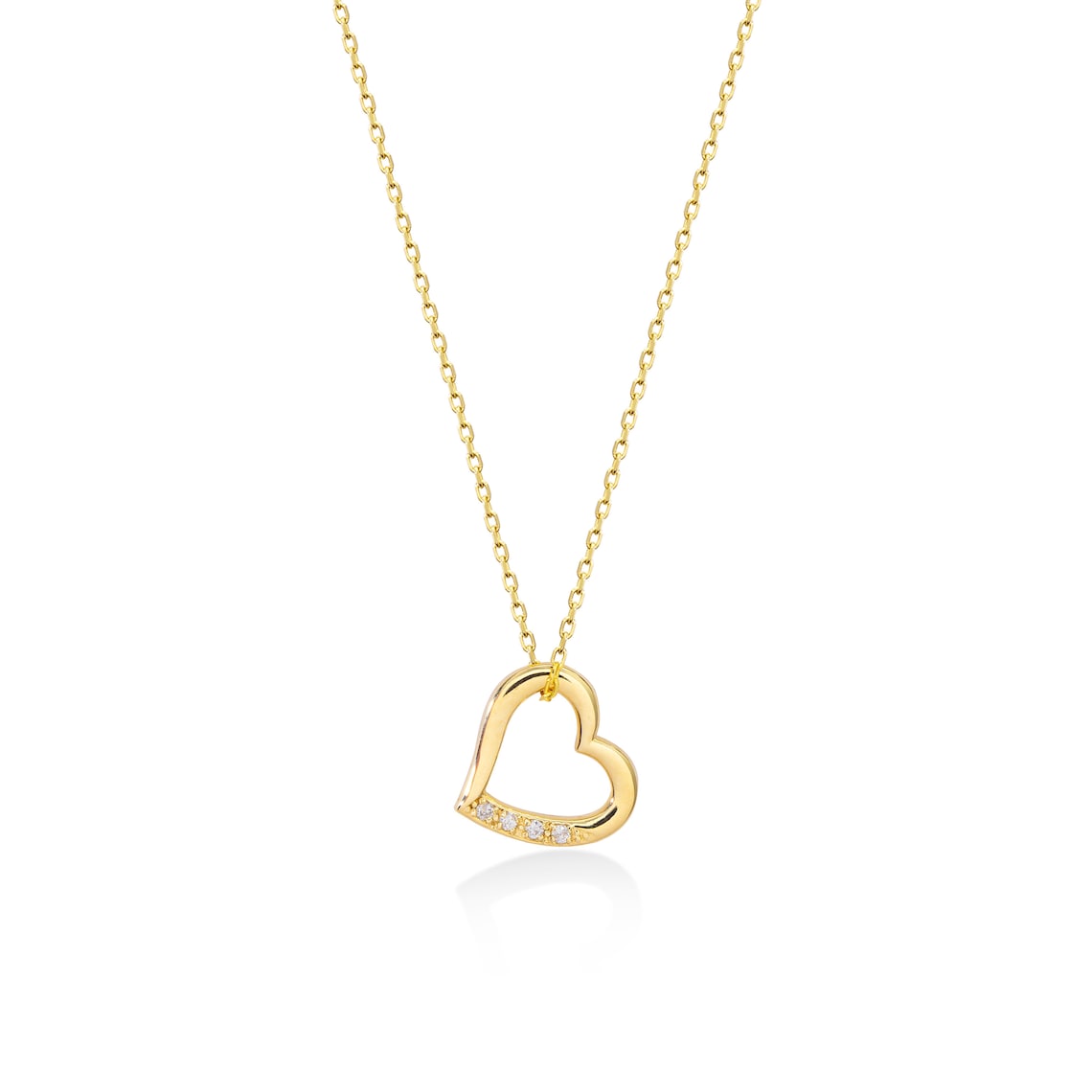 0.01 TCW Round Moissanite Diamond Heart Necklace - farrellouise