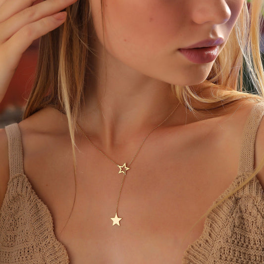 Minimalist Star Lariat Necklace for Her - farrellouise