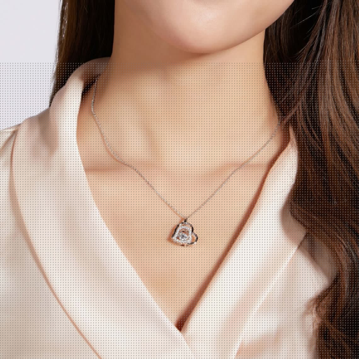 0.50 CT Round Moissanite Diamond Heart Shaped Pendant Necklace - farrellouise