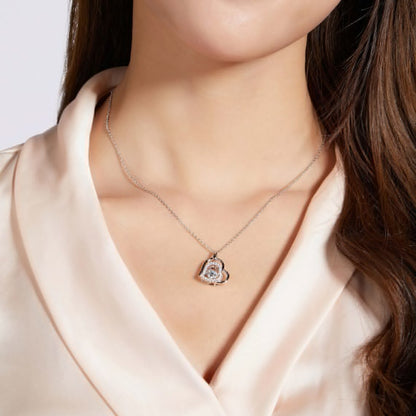 0.50 CT Round Moissanite Diamond Heart Shaped Pendant Necklace - farrellouise