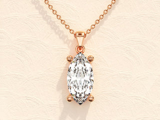 1.0 CT Marquise Moissanite Diamond Solitaire Necklace - farrellouise