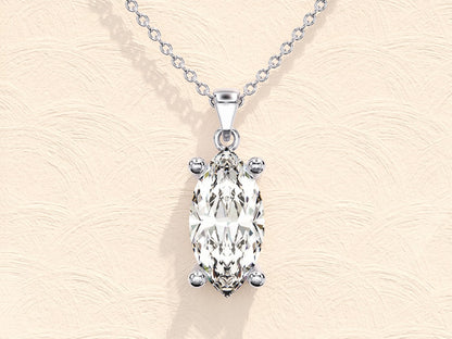 1.0 CT Marquise Moissanite Diamond Solitaire Necklace - farrellouise