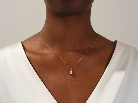 1.0 CT Marquise Moissanite Diamond Solitaire Necklace - farrellouise