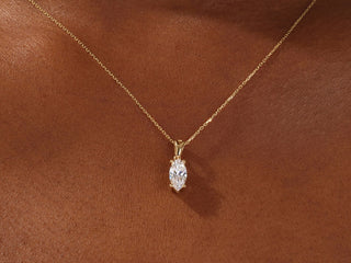 1.0 CT Marquise Moissanite Diamond Solitaire Necklace - farrellouise