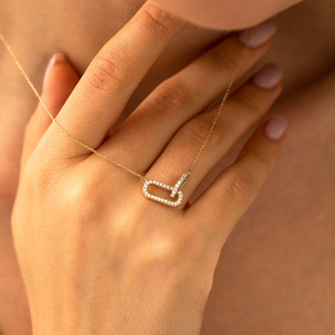 0.22 TCW Round Moissanite Diamond Unity Necklace - farrellouise