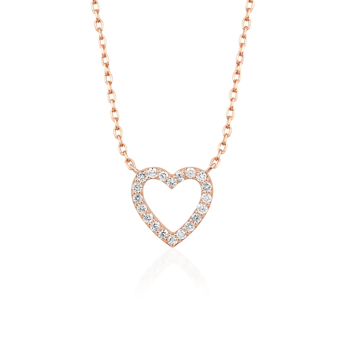 0.13 TCW Round Moissanite Diamond Heart Shaped Necklace - farrellouise