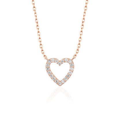 0.13 TCW Round Moissanite Diamond Heart Shaped Necklace - farrellouise