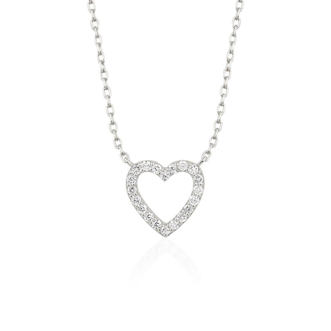 0.13 TCW Round Moissanite Diamond Heart Shaped Necklace - farrellouise