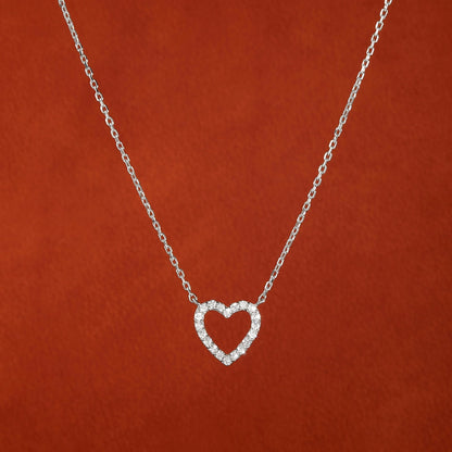 0.13 TCW Round Moissanite Diamond Heart Shaped Necklace - farrellouise