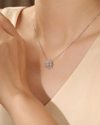 0.50 CT Round Moissanite Diamond Floral Necklace - farrellouise