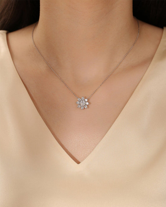 0.50 CT Round Moissanite Diamond Floral Necklace - farrellouise