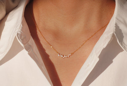 0.50 TCW Round Moissanite Diamond Dainty Necklace - farrellouise
