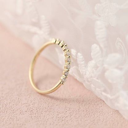 0.28 TCW Round Moissanite Minimalist Wedding Band - farrellouise