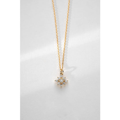 0.20 TCW Round Moissanite Diamond Snowflake Necklace - farrellouise