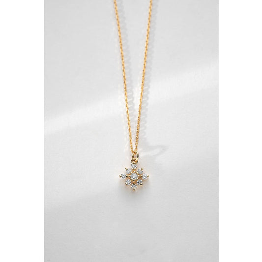 0.20 TCW Round Moissanite Diamond Snowflake Necklace - farrellouise