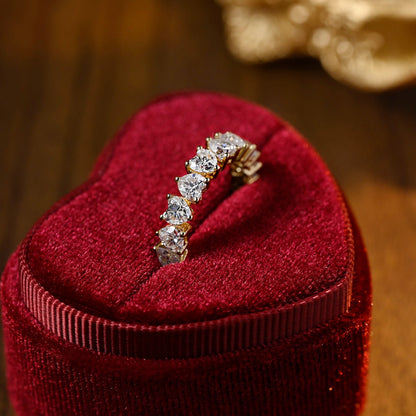 3.0 TCW Heart Moissanite Diamond Full Eternity Wedding Band - farrellouise
