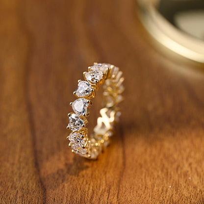 3.0 TCW Heart Moissanite Diamond Full Eternity Wedding Band - farrellouise