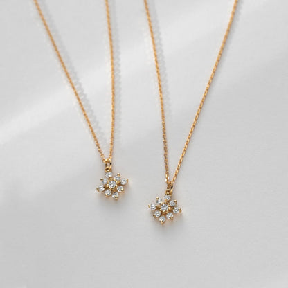 0.20 TCW Round Moissanite Diamond Snowflake Necklace - farrellouise