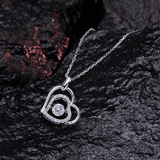 0.50 CT Round Moissanite Diamond Heart Shaped Pendant Necklace - farrellouise