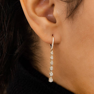 1.0 TCW Round Moissanite Diamond Long Drop Earrings - farrellouise
