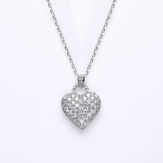 1.20 TCW Round Moissanite Diamond Heart Pendant Necklace - farrellouise