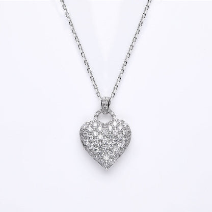 1.20 TCW Round Moissanite Diamond Heart Pendant Necklace - farrellouise