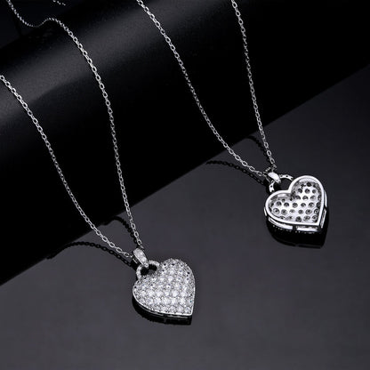 1.20 TCW Round Moissanite Diamond Heart Pendant Necklace - farrellouise