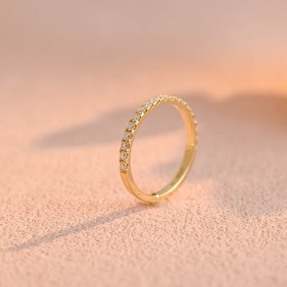 0.25 TCW Round Moissanite Half Eternity Wedding Band - farrellouise