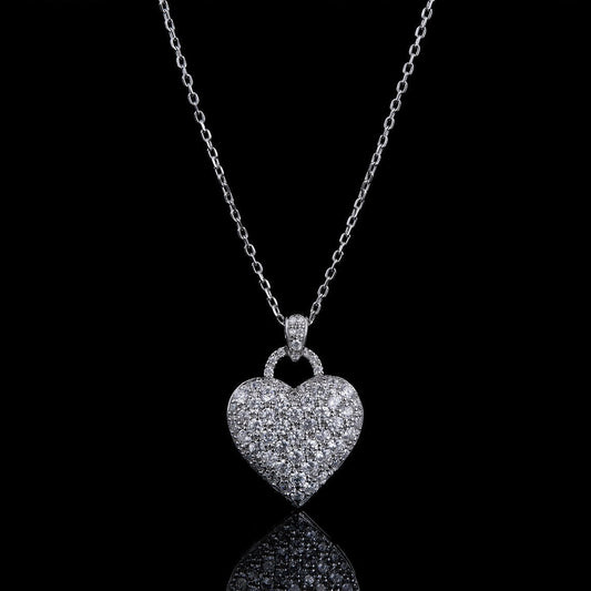 1.20 TCW Round Moissanite Diamond Heart Pendant Necklace - farrellouise