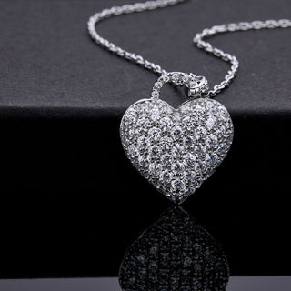 1.20 TCW Round Moissanite Diamond Heart Pendant Necklace - farrellouise