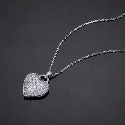 1.20 TCW Round Moissanite Diamond Heart Pendant Necklace - farrellouise