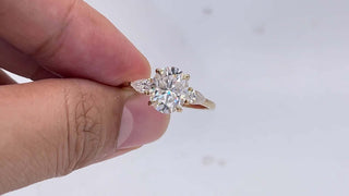 2.44 CT Oval Moissanite Three Stone Engagement Ring - farrellouise