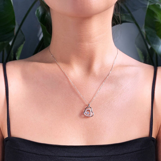 0.50 CT Round Moissanite Diamond Heart Shaped Pendant Necklace - farrellouise