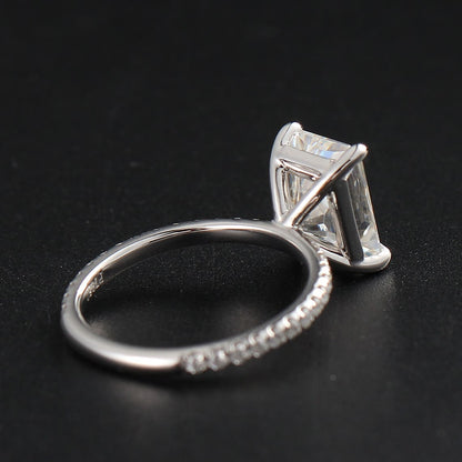 3.0 CT Radiant Moissanite Pave Setting Engagement Ring - farrellouise